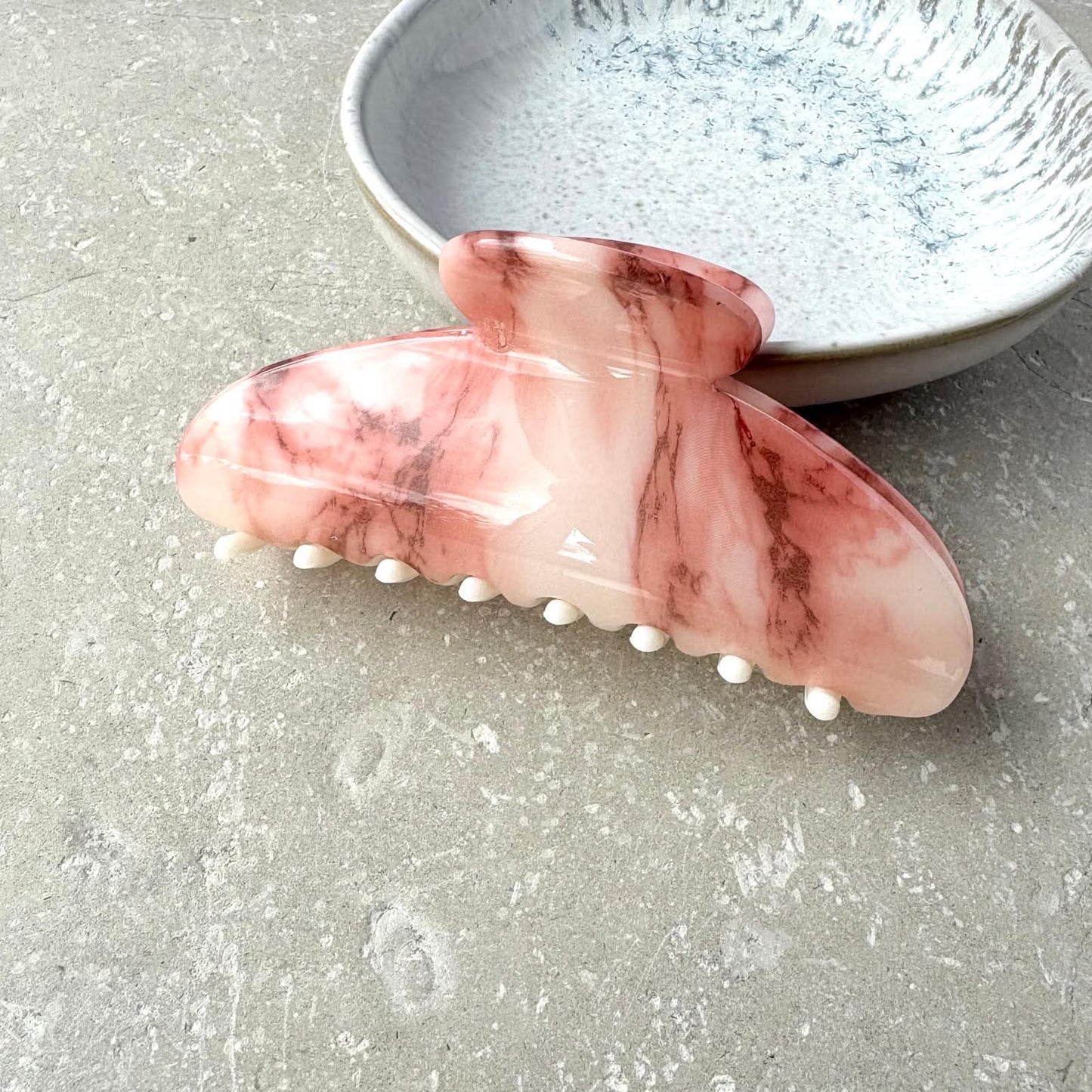 Pink Marble Claw Clip