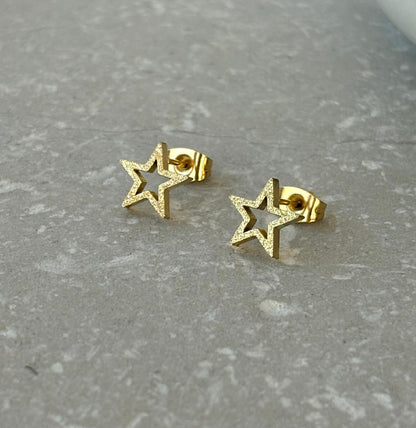 Tarnish Resistant Shimmer Star Studs