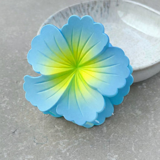 Blue and Yellow Ombre Flower Claw Clamp