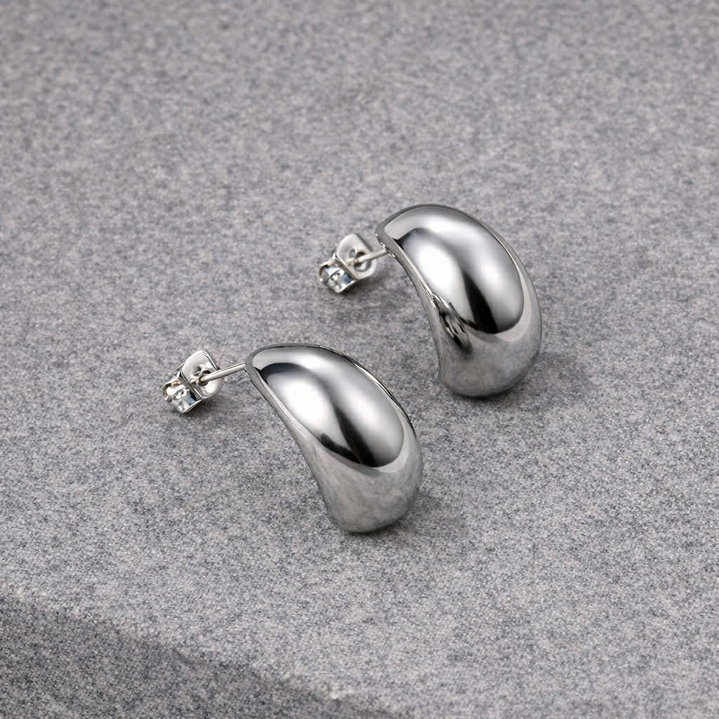 Tarnish Resistant Crescent Studs