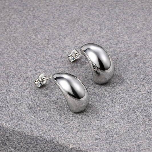 Tarnish Resistant Crescent Studs