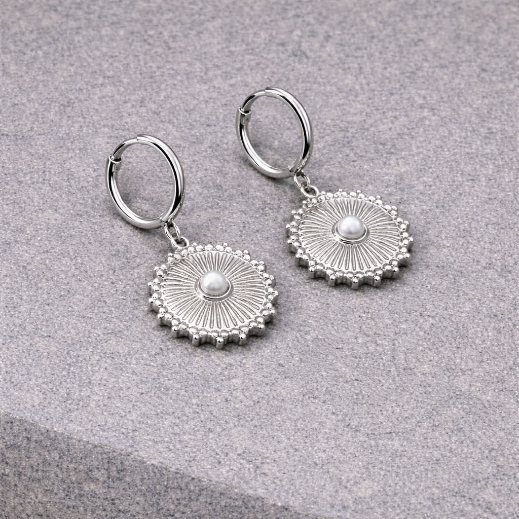 Tarnish Resistant Mandala Huggies