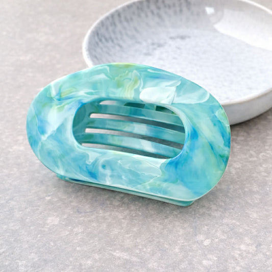 Turquoise Marble Horizontal Claw Clamp