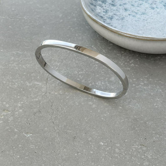 Tarnish Resistant Smooth Hinged Bangle