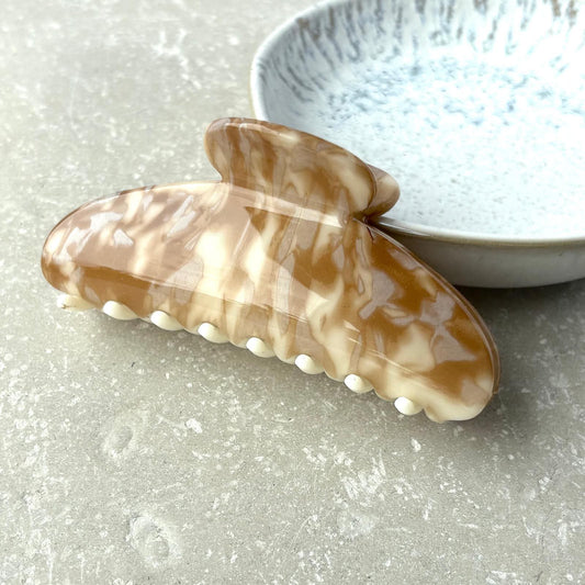 Brown Marble Claw Clip