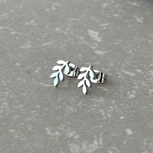 Tarnish Resistant Fern Studs