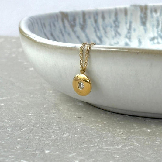 Tarnish Resistant Zirconia Pebble Necklace