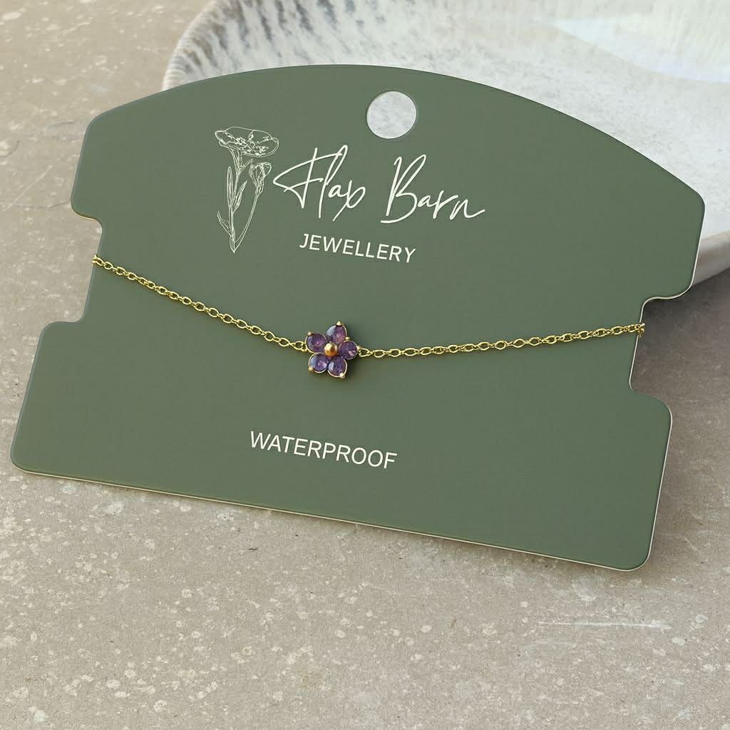 Tarnish resistant Zirconia Flower Bracelet