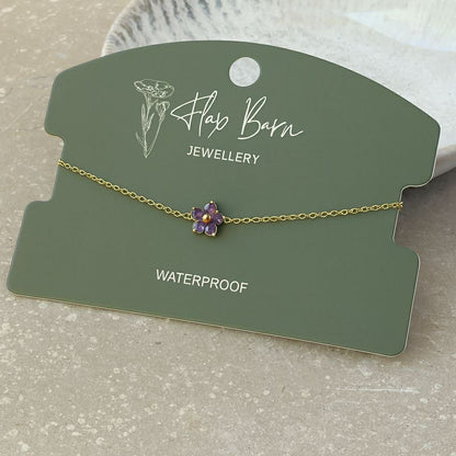 Tarnish resistant Zirconia Flower Bracelet