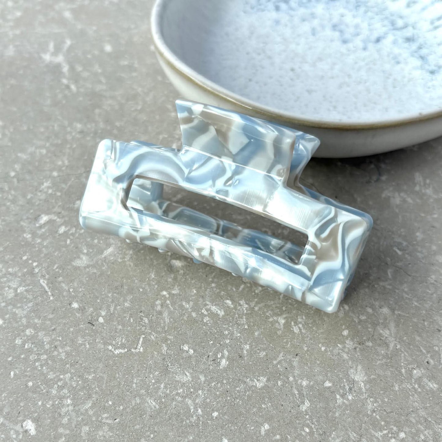 Small Iridescent Rectangular Claw Clip