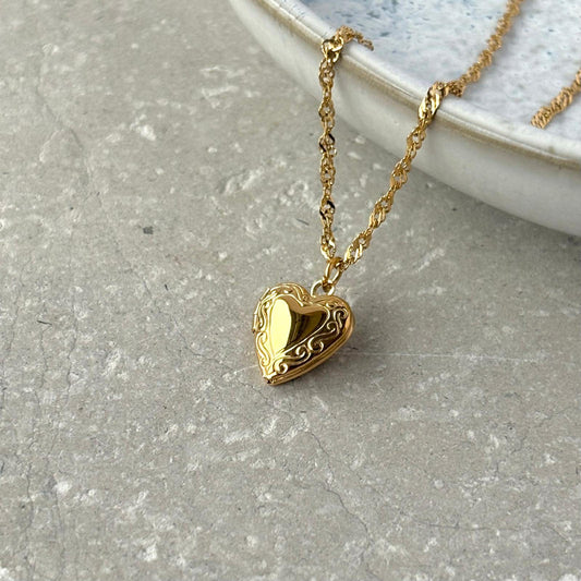 Tarnish Resistant Heart Locket Necklace