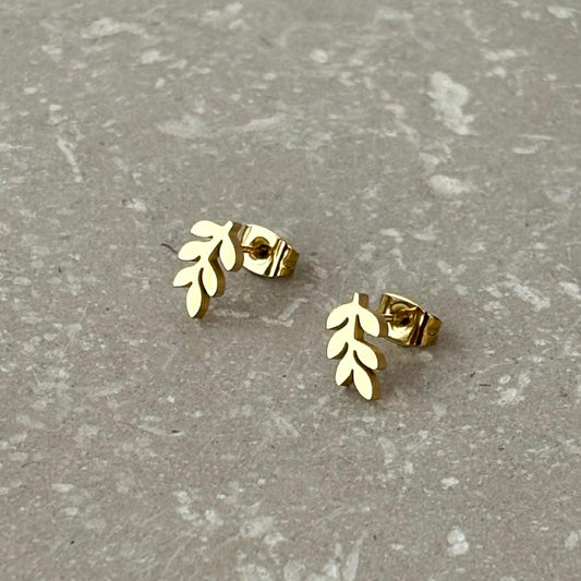 Tarnish Resistant Fern Studs