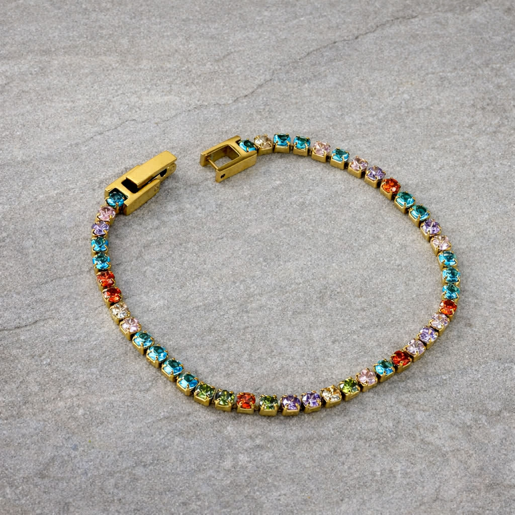 Tarnish Resistant Multicolour Set Zirconia Bracelet