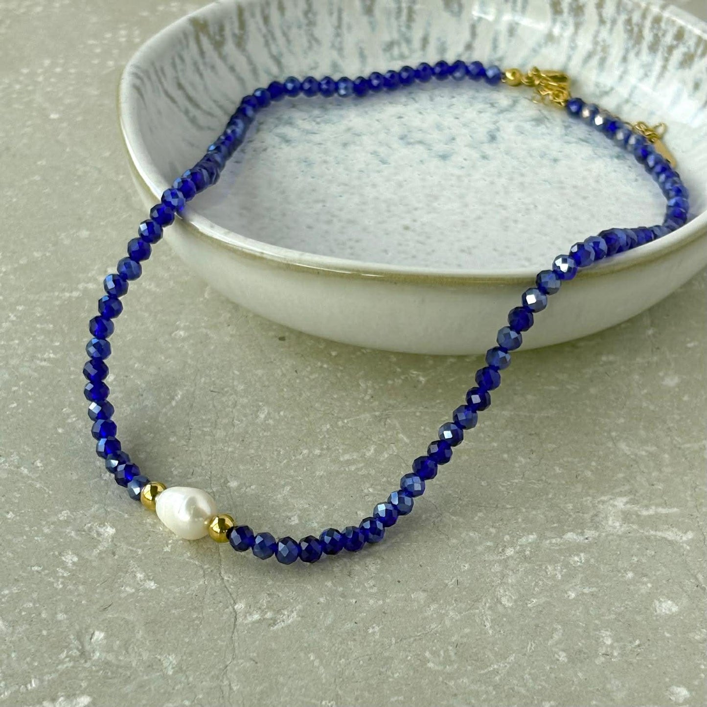Tarnish Resistant Bead and Pearl Necklace