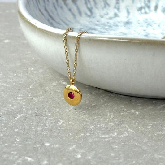 Tarnish Resistant Zirconia Pebble Necklace