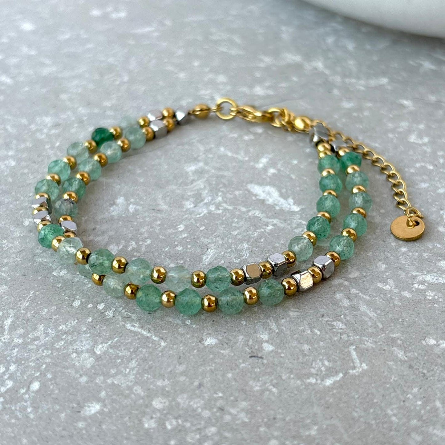 Tarnish Resistant Double Layer Beaded Bracelet