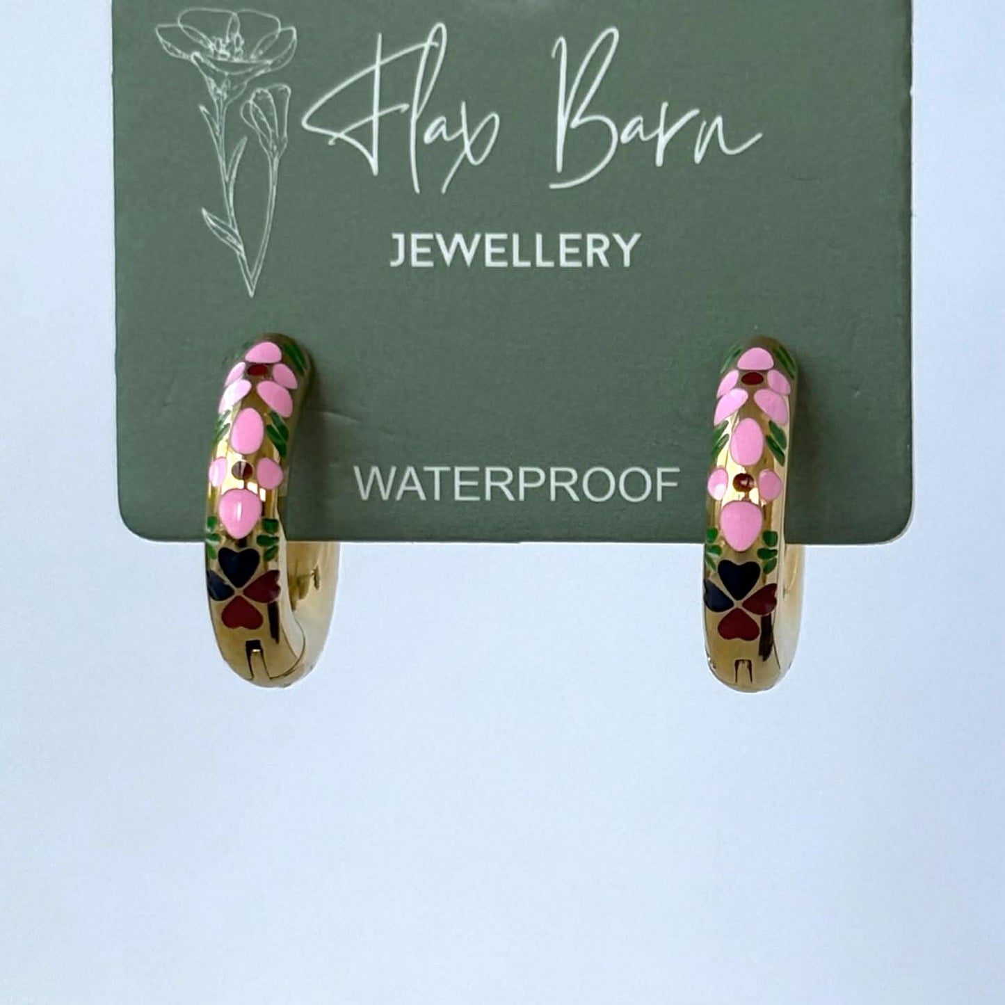 Tarnish Resistant Enamel Flower Huggies
