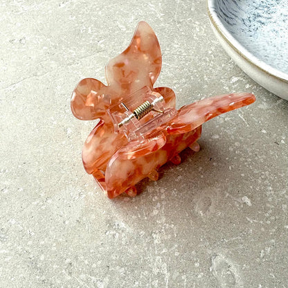 Coral Butterfly Claw Clip