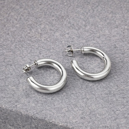Tarnish Resistant Classic Hoop Studs
