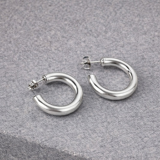 Tarnish Resistant Classic Hoop Studs
