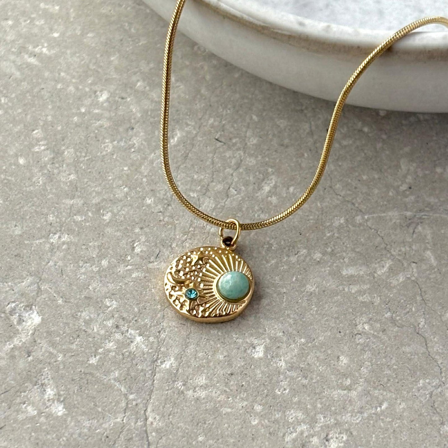 Tarnish Resistant Mediterranean Sunshine Necklace