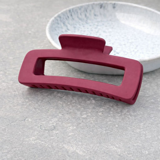 Burgundy Rectangular Claw Clamp