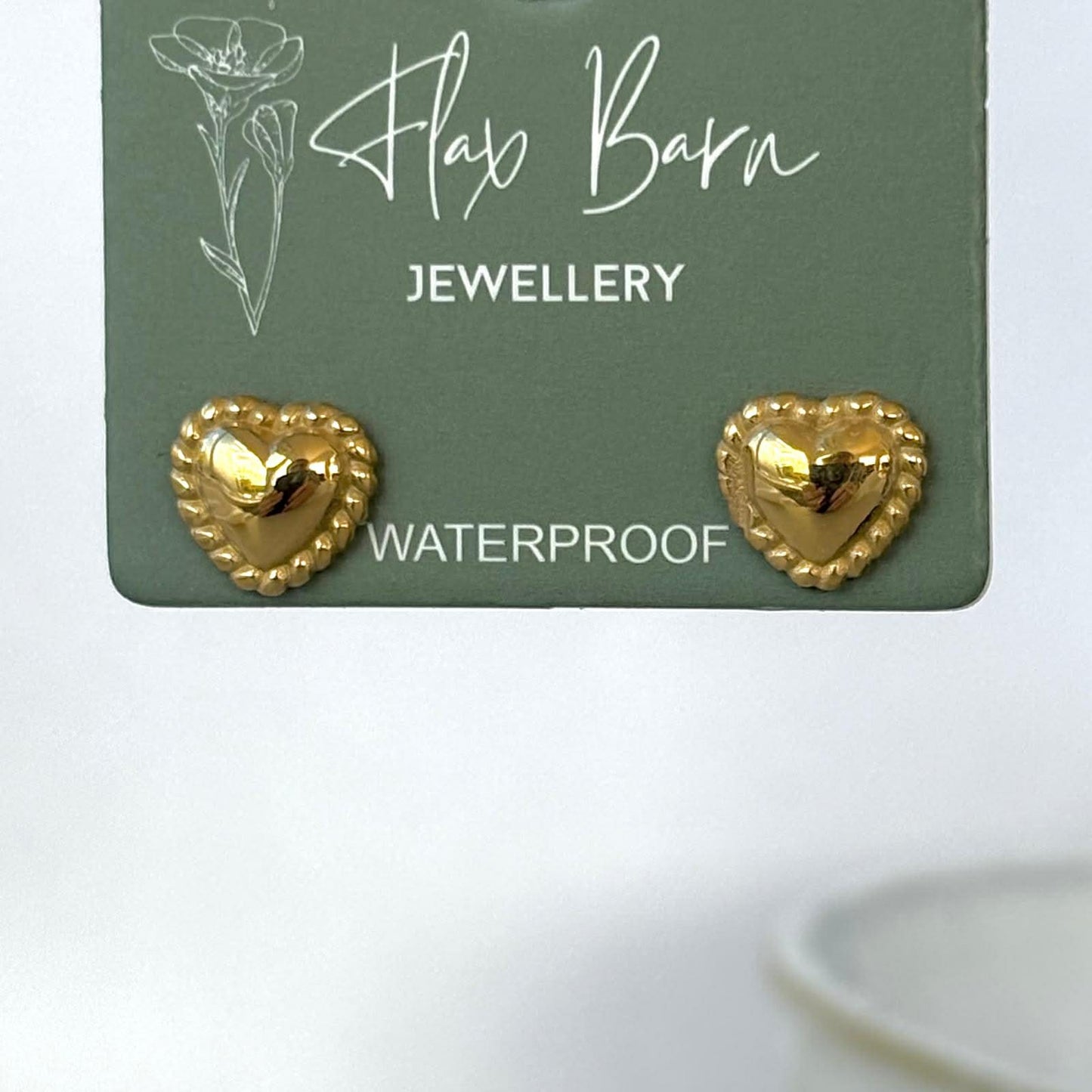 Tarnish Resistant Piped Border Heart Studs
