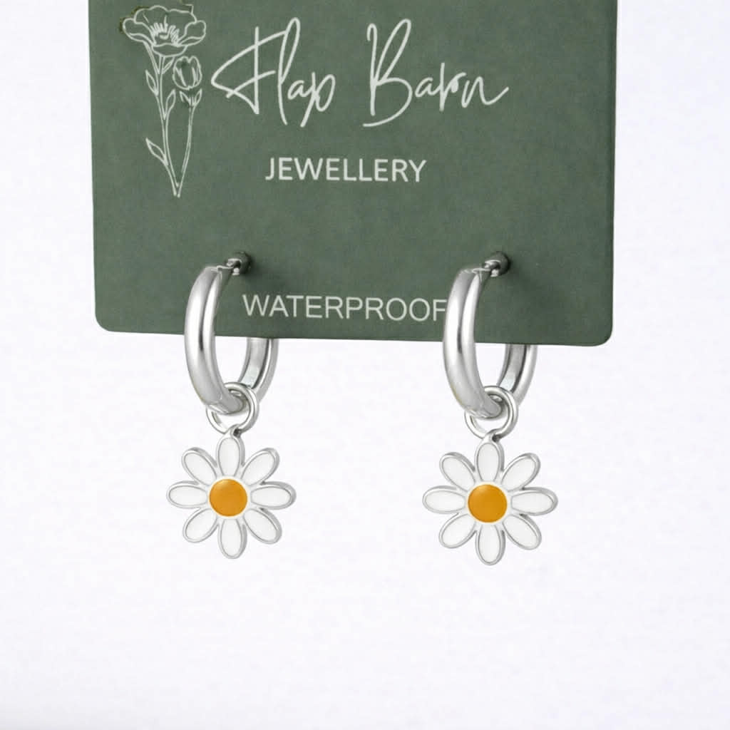 Tarnish Resistant Enamel Flower Huggies