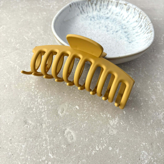 Matt Mustard Barrell Claw Clip
