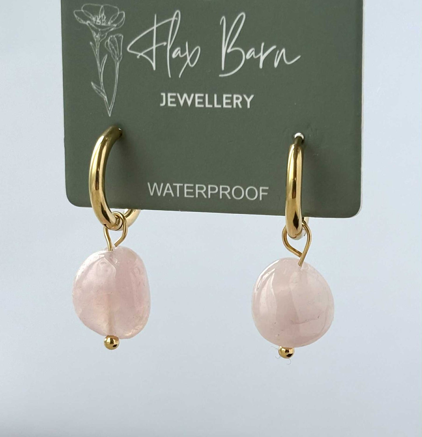 Tarnish Resistant Gemstone Drop Huggies