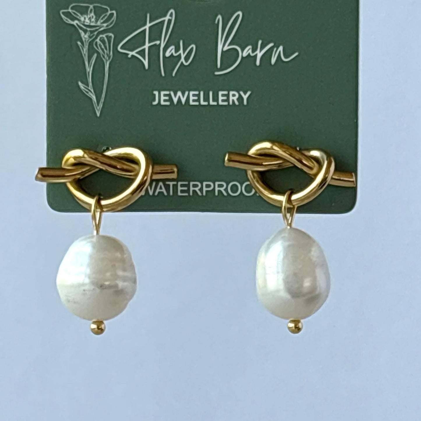 Tarnish Resistant Pearl Knot Studs