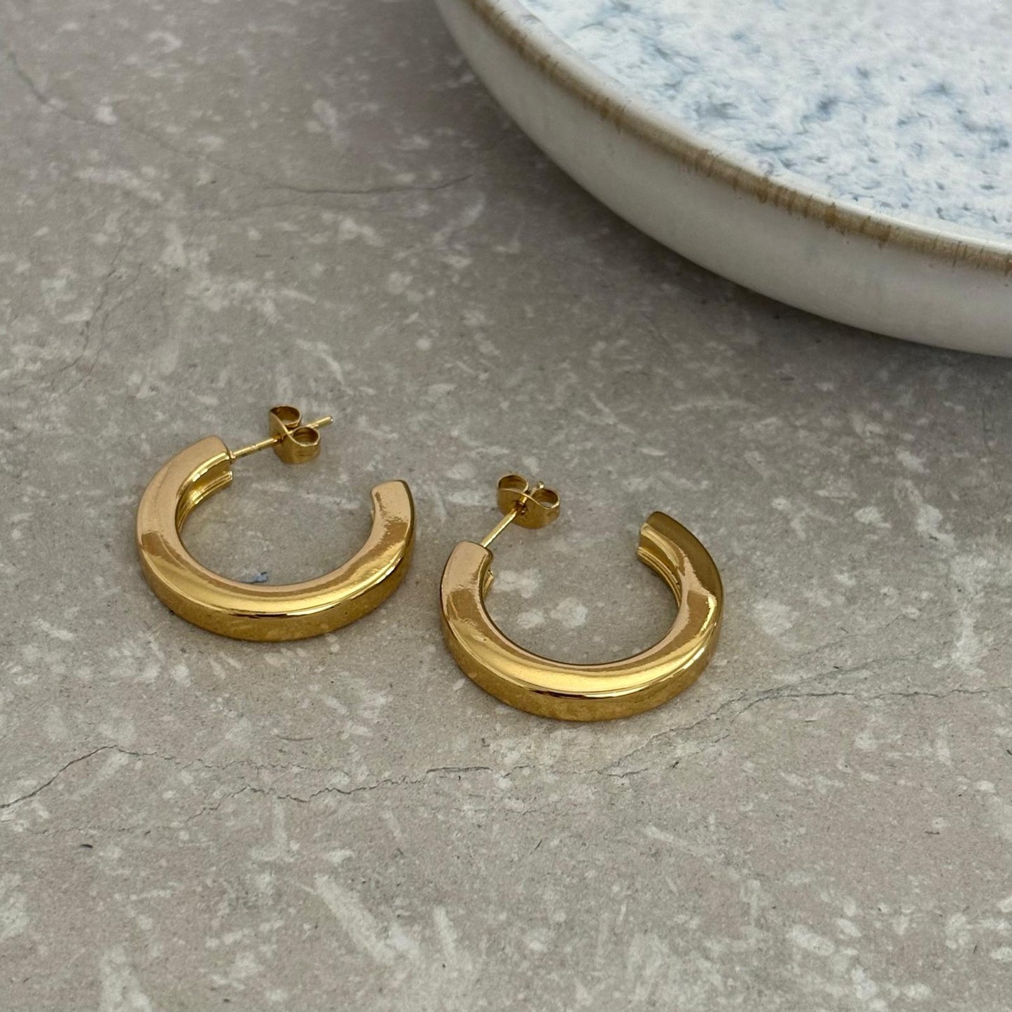 Tarnish Resistant Square Edged Hoop Studs