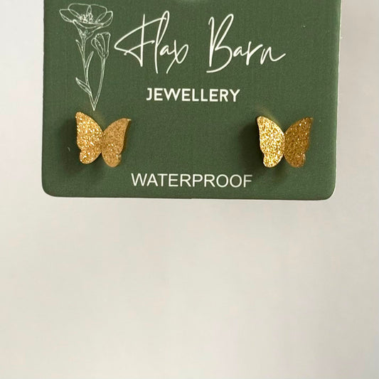 Tarnish Resistant Glimmer Butterfly Studs