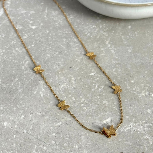 Tarnish Resistant Glimmer Butterfly Necklace