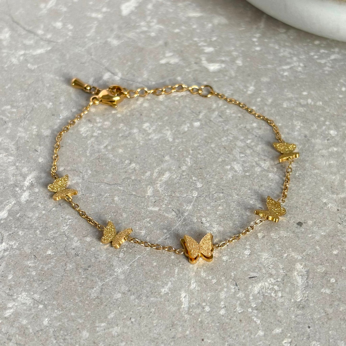 Tarnish Resistant Glimmer Butterfly Bracelet