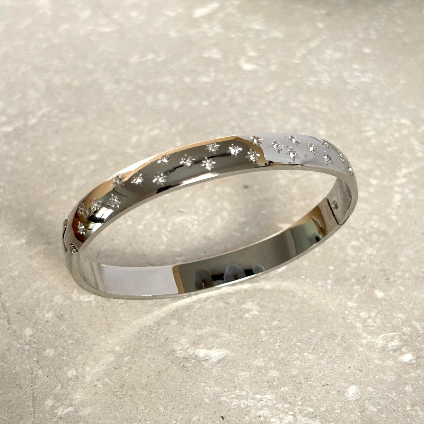 Tarnish Resistant Celestial Hinged Bangle