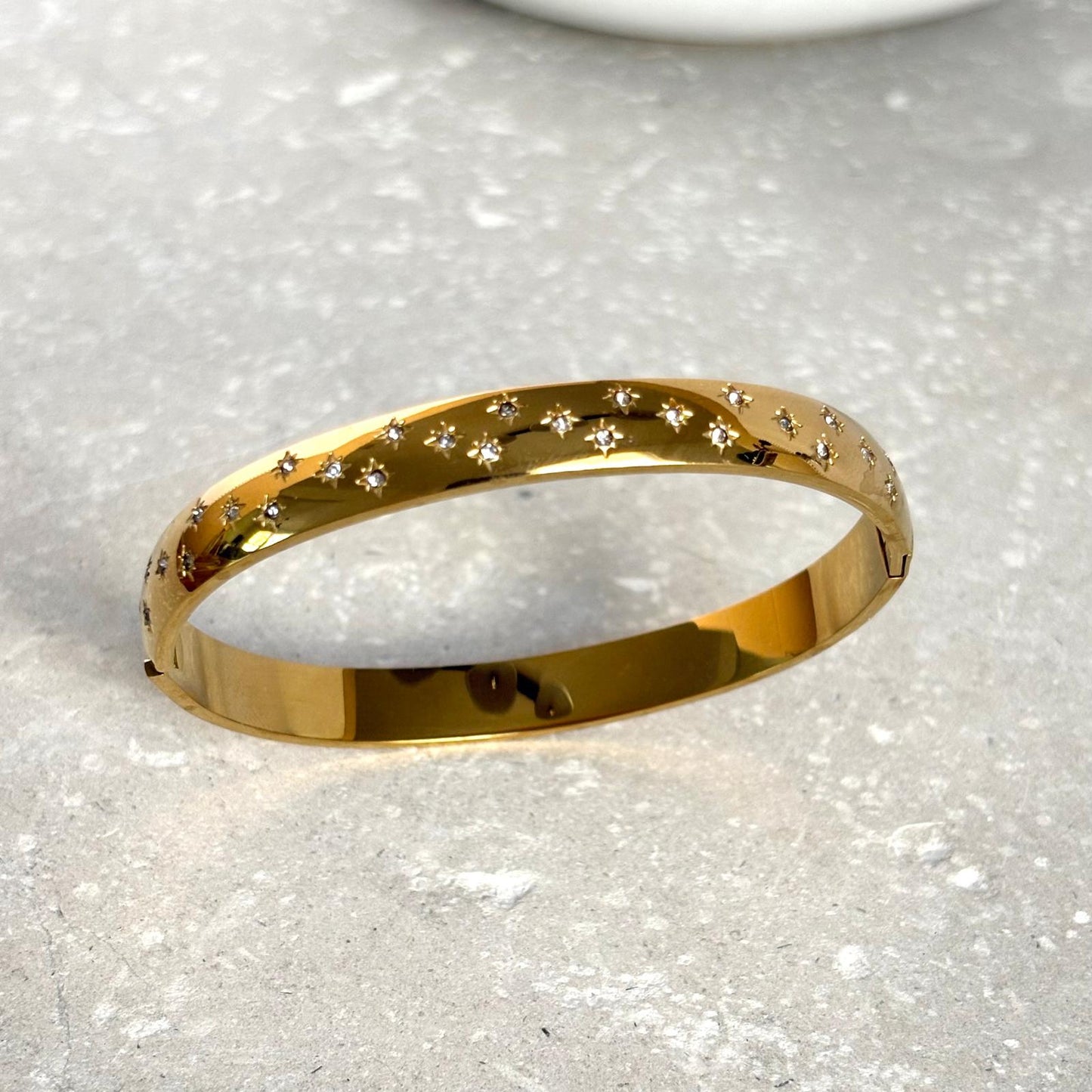 Tarnish Resistant Celestial Hinged Bangle