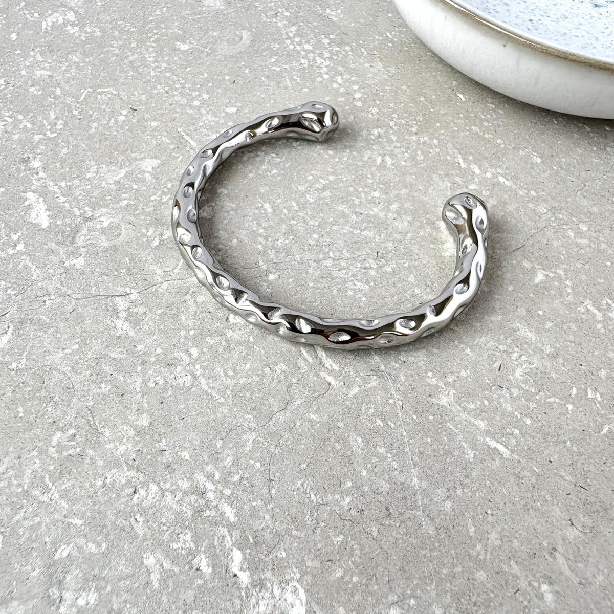 Tarnish Resistant Chunky Molten Bangle