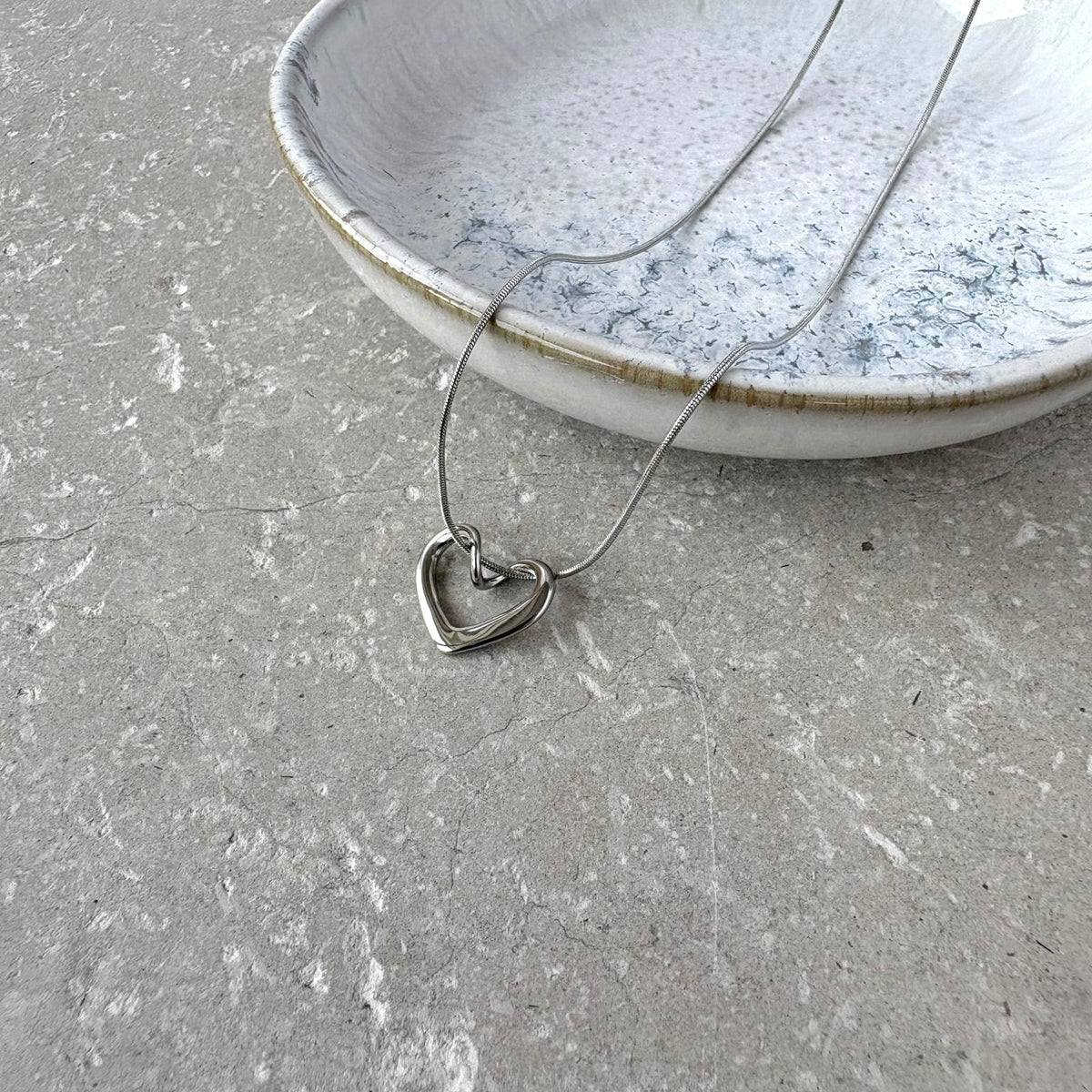 Tarnish Resistant Intertwined Heart Necklace