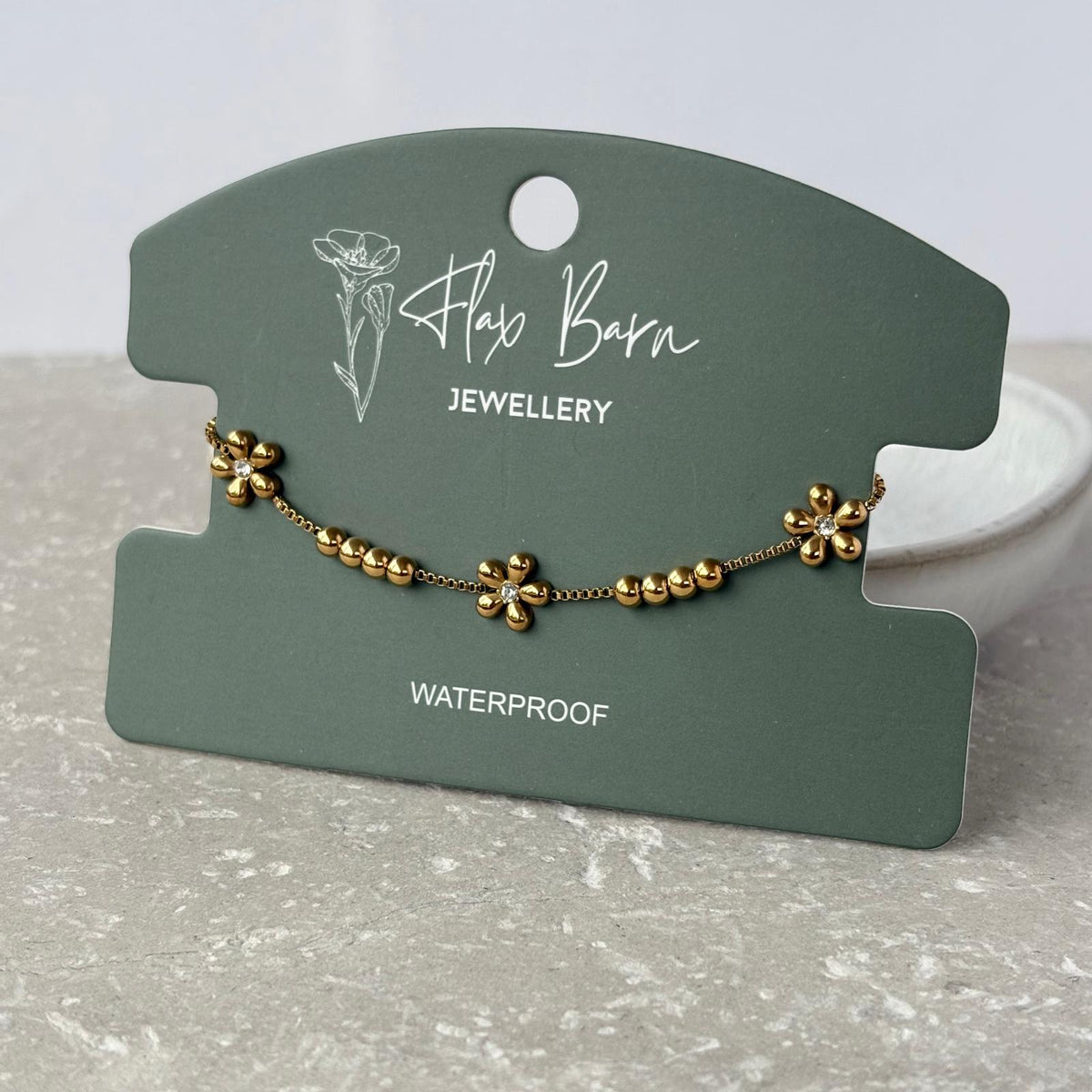 Tarnish Resistant Dainty Flower Bracelet