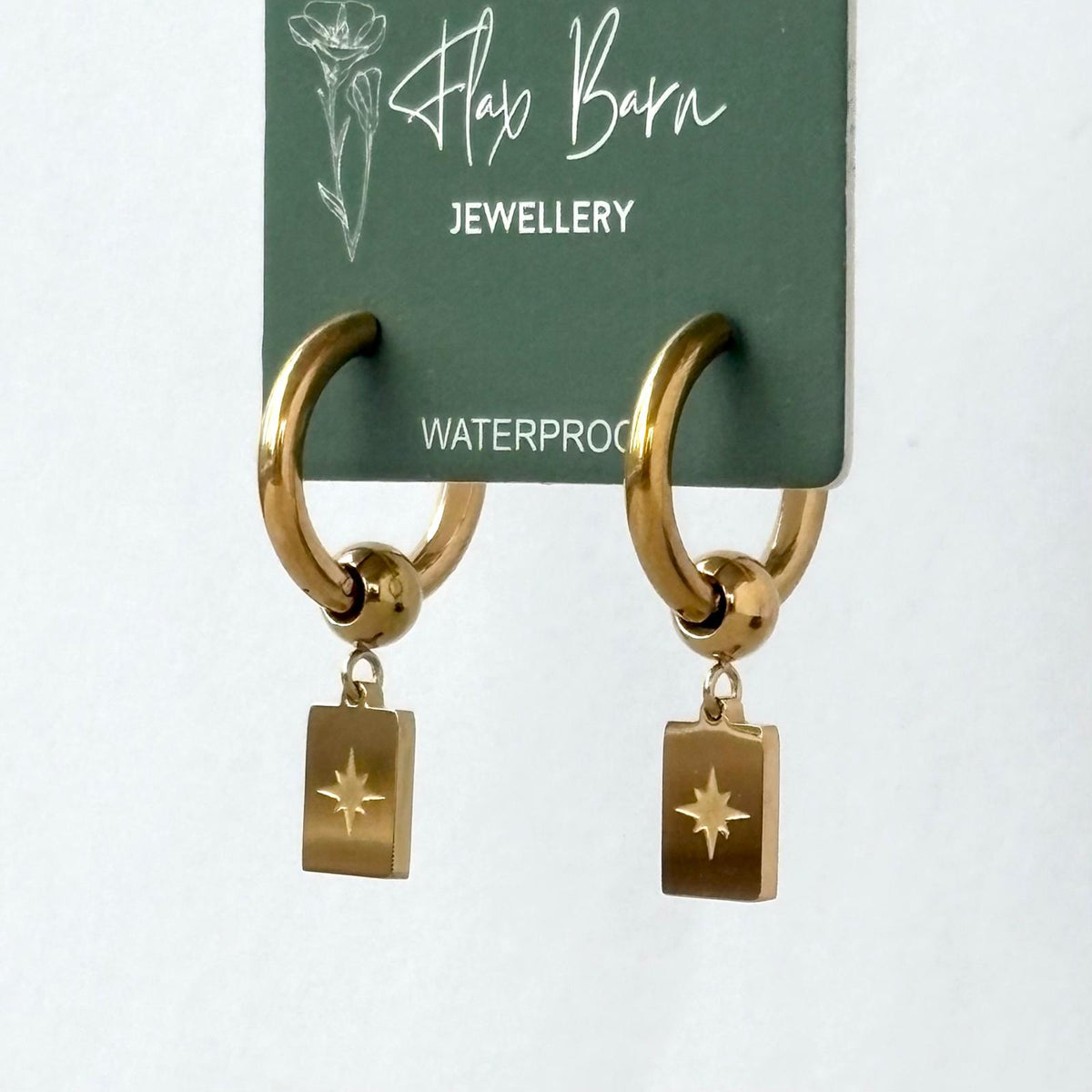 Tarnish Resistant Wishing Star Tag Huggies
