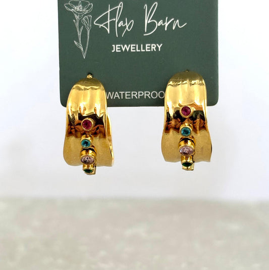 Tarnish Resistant Aurora Hoop Studs
