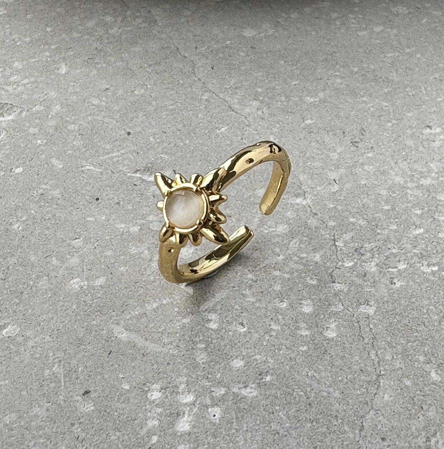 Tarnish Resistant Open Sun Burst Ring
